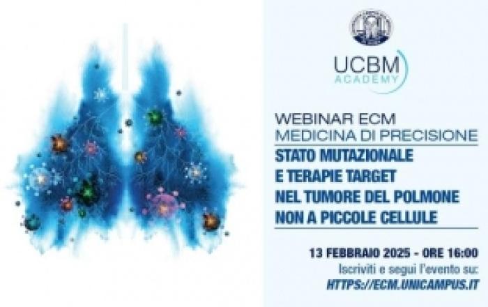 Giovedì 13 Febbraio 2025 alle ore 16.00: Stato mutazionale e terapie target nel tumore del polmone non a piccole cellule
